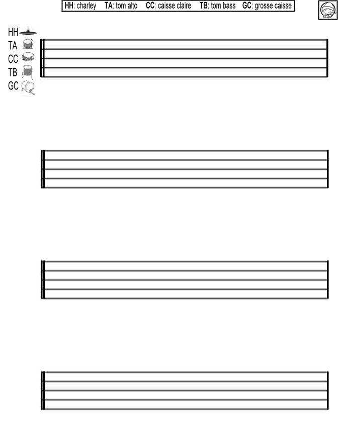 Partitions vierges pour batteurs — Cours de batterie —